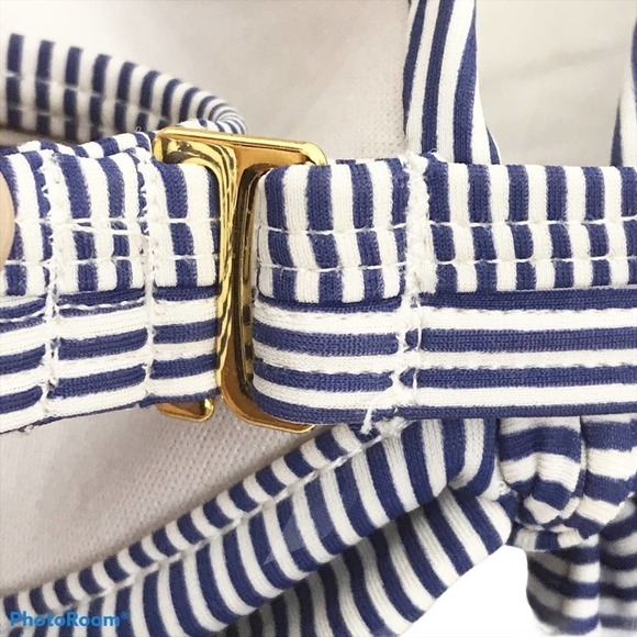 SO blue and white striped bow front bikini top - Picture 3 of 4